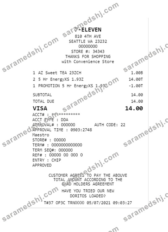 7-ELEVEN payment check